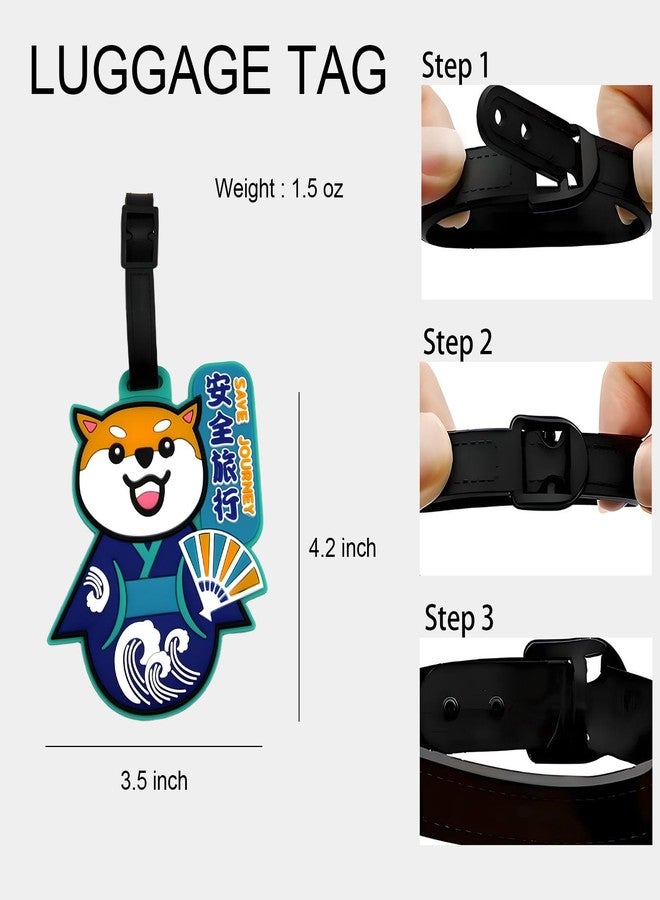 ANINIUCN Shiba Inu Japanese Style Silicone Luggage Tag - Cute ID Label for Suitcases, Backpacks & Travel Bags - Fun Travel Accessory for Teens & Adults (Shiba Inu-B) - Image 2